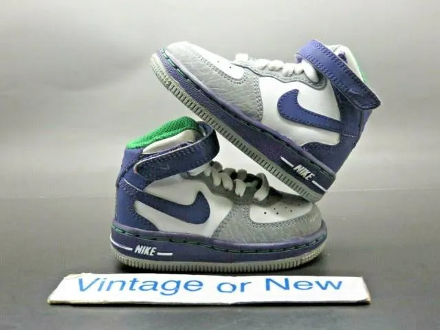 Nike Air Force 1 Mid White Purple Green 2010 TD Toddler ...