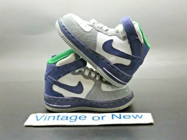 Nike Air Force 1 Mid White Purple Green 2010 TD Toddler ...