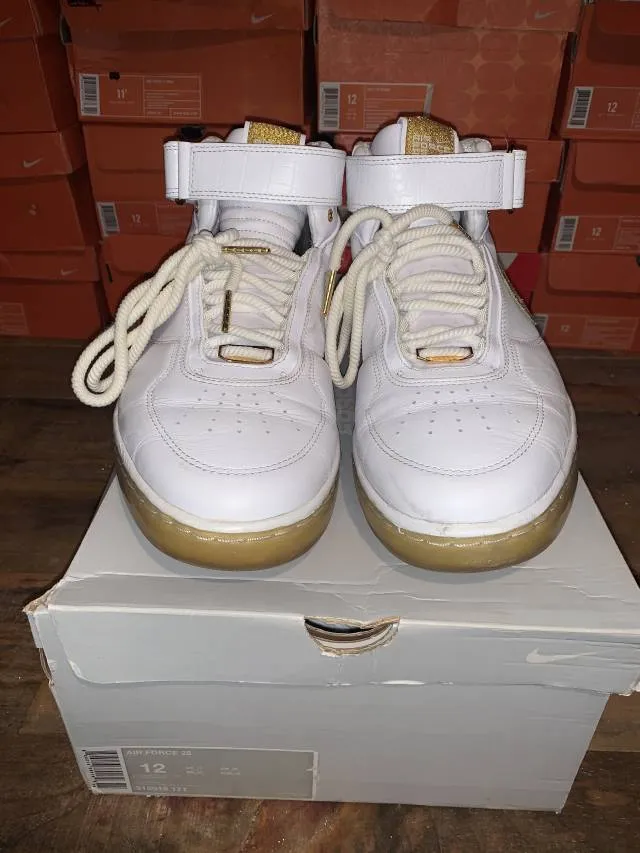 NIKE AIR FORCE 25 WHITE GOLD SIZE 11.5