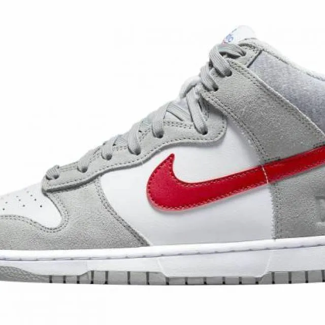 Nike Dunk High Light Smoke Grey Gym Red White