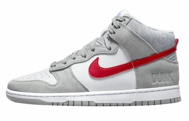 Nike Dunk High Light Smoke Grey Gym Red White