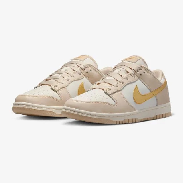 Nike Women's Dunk Low (Gold Swoosh/ Tan White Phantom/ M...