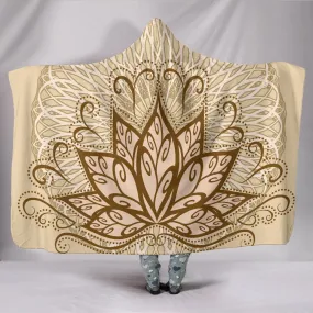 Ornamental Lotus Hooded Blanket