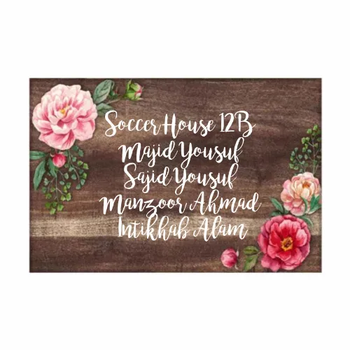 Personalized Name Plates for Home Flats Restaurants Office Cafe - Floral Roses