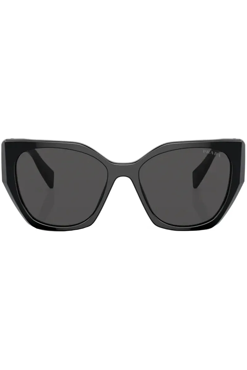 Pillow-Frame Geometric-Temple Sunglasses