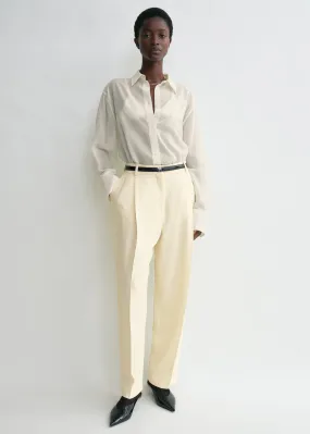 Pleated straight trousers butter