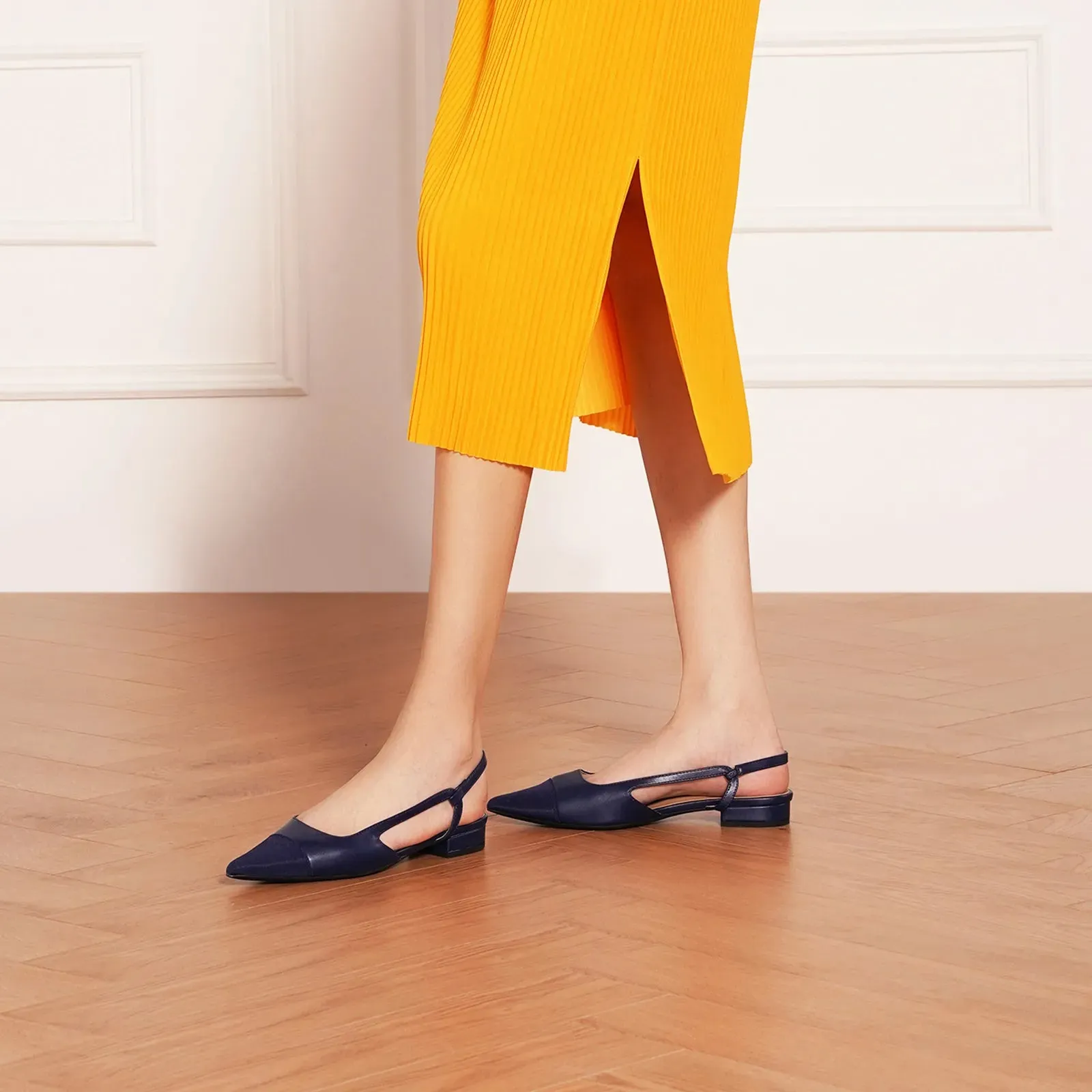 Pointed Toe Elegant Slingback Flats