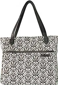 Pouchee Tabee Tablet Organizing Tote - Black and White Circular Pattern