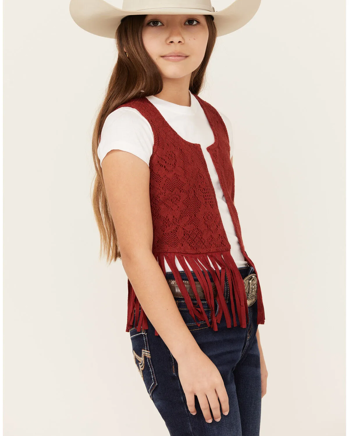 Product Name:  Shyanne Girls' Fringe Lace Vest