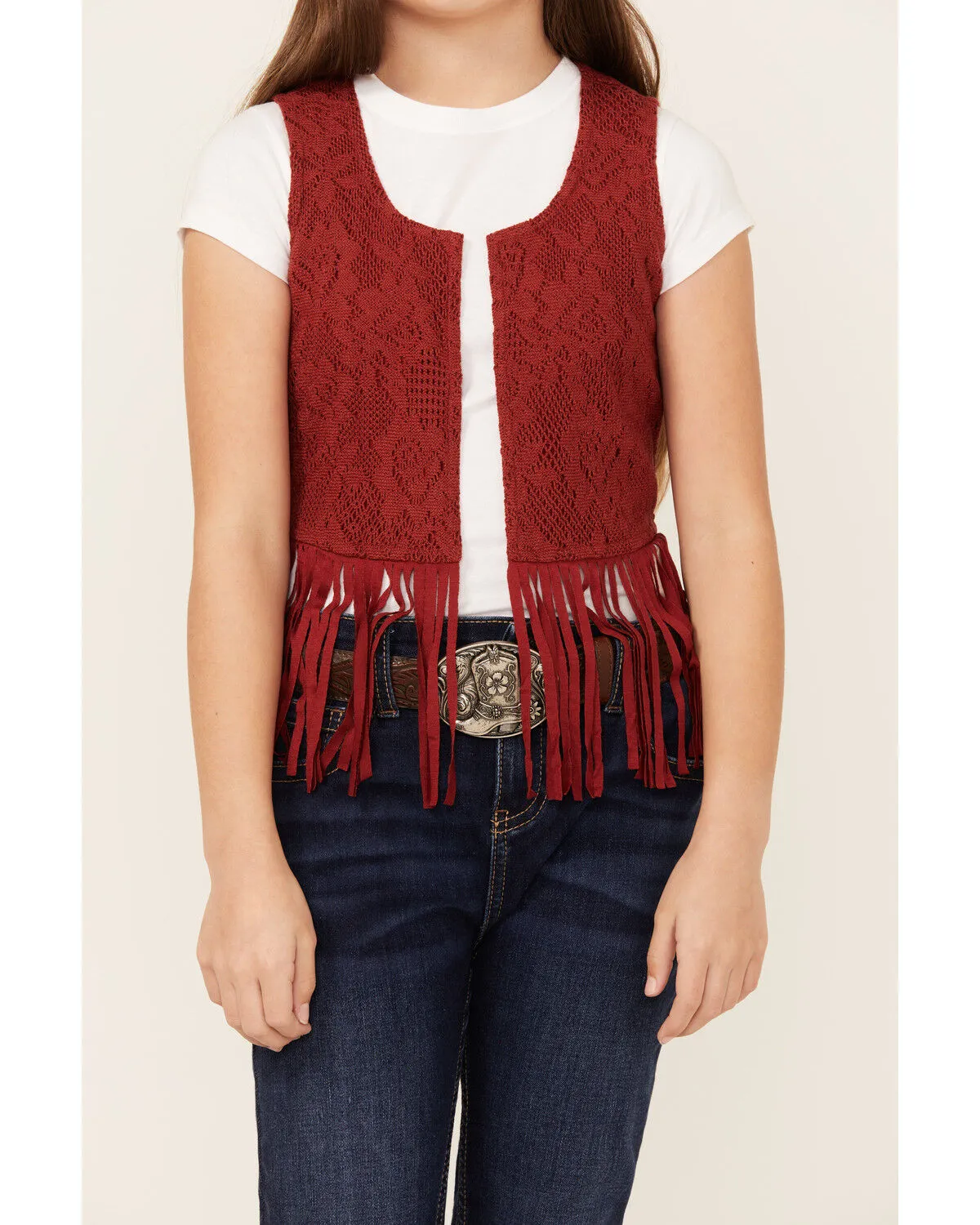 Product Name:  Shyanne Girls' Fringe Lace Vest