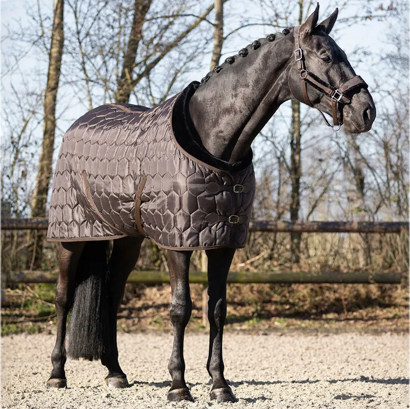 QHP Classy Quilt 100g Stable Rug - Dark Brown