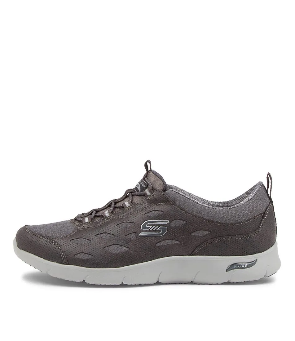 SKECHERS Arch Fit Refine Charcoal Smooth Sneakers