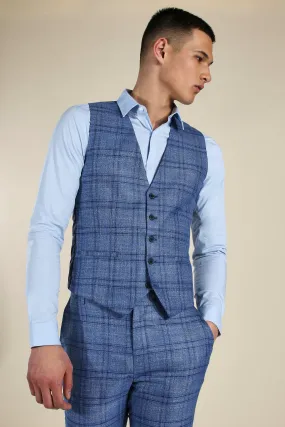 Skinny Check Double Breasted Vest