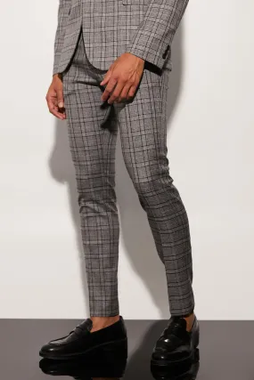 Skinny Check Suit Trousers