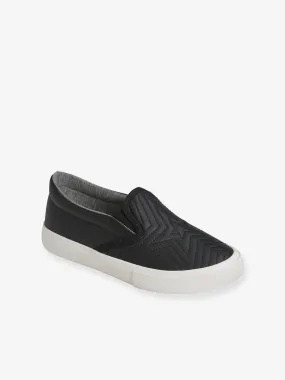 Slip-On Trainers with Embroidered Stars, for Girls - black