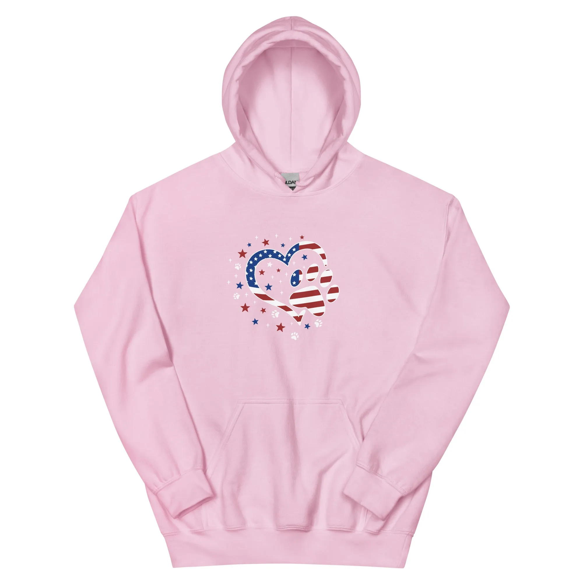 Star Spangled Paw Print Love Hoodie