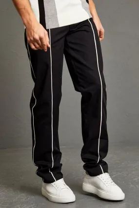 Straight Leg Heavyweight Piped Trousers