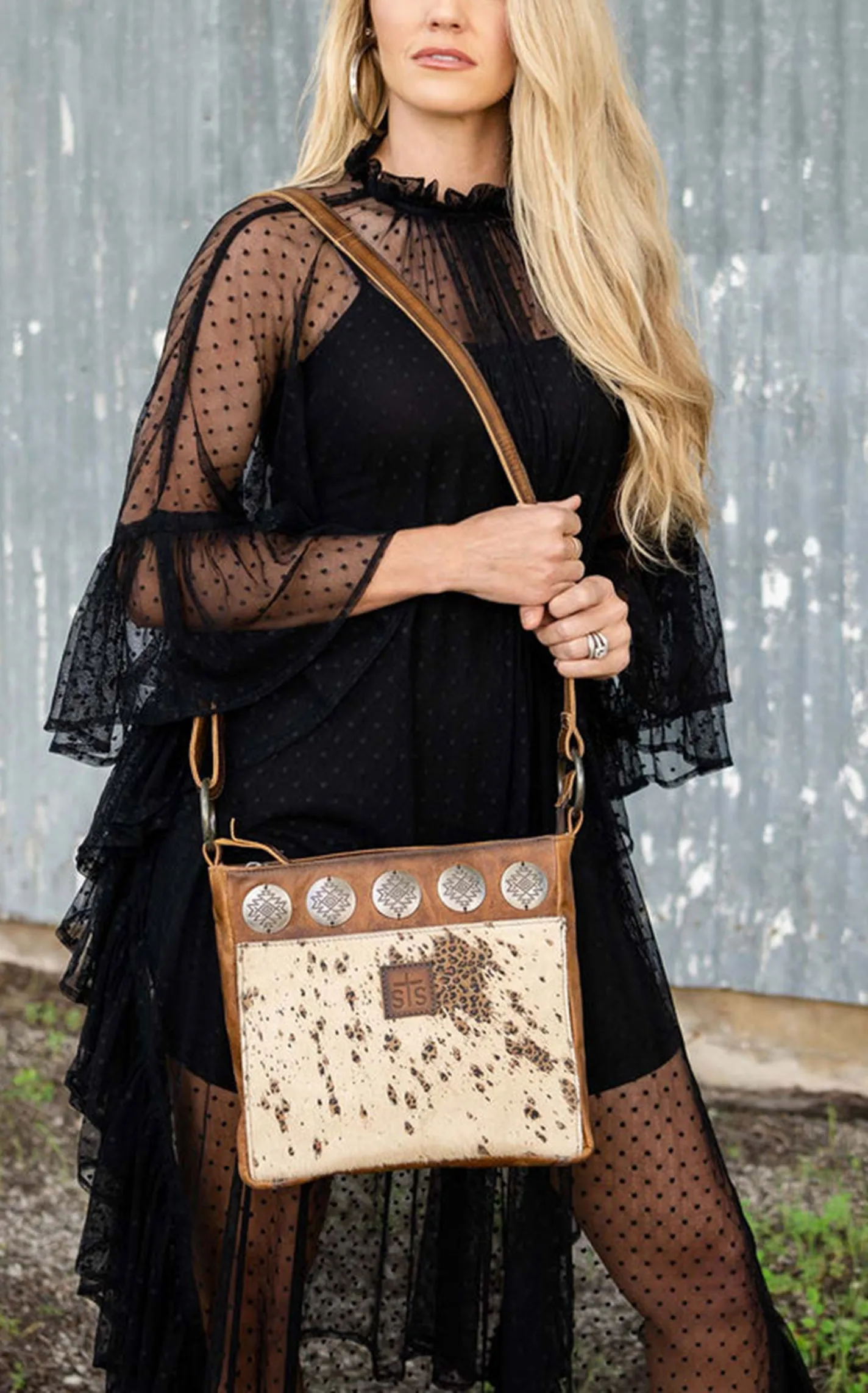 STS Ranchwear Cowhide Hair On Hide Serengeti Olivia Crossbody