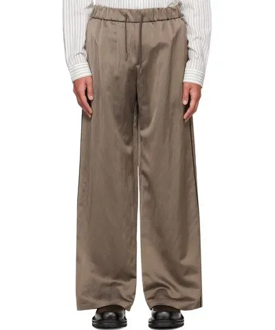 System Brown Satin Trousers