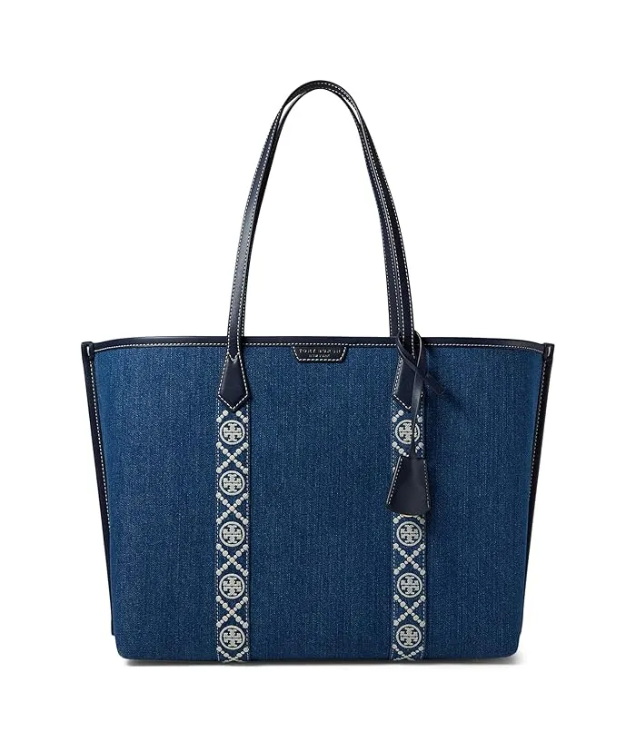 Tory Burch Perry Denim Triple-Compartment Tote