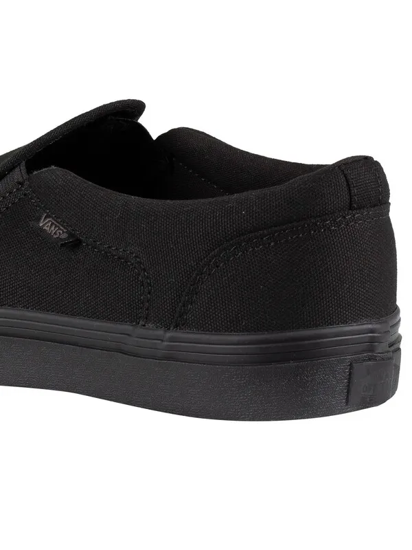 Vans Asher Canvas Trainers - Black/Black