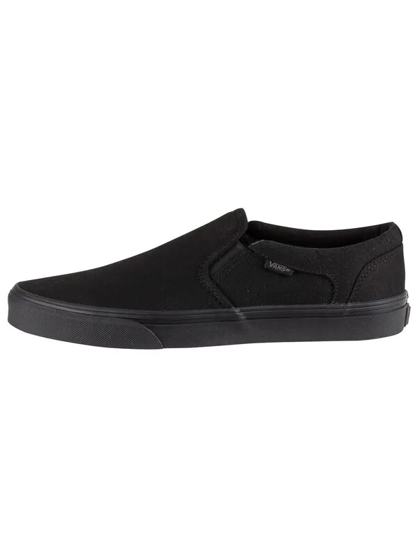 Vans Asher Canvas Trainers - Black/Black