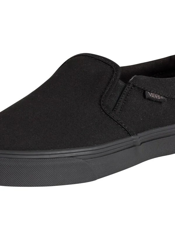 Vans Asher Canvas Trainers - Black/Black