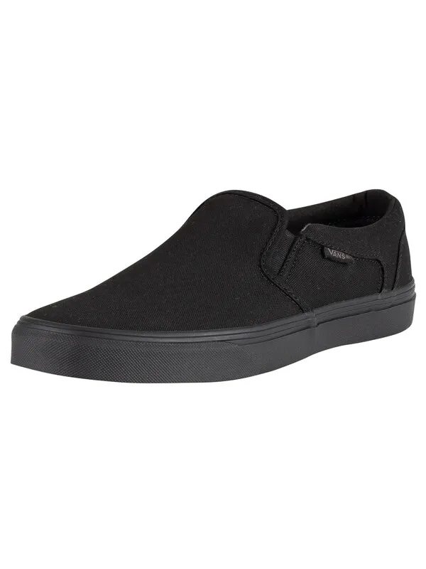 Vans Asher Canvas Trainers - Black/Black