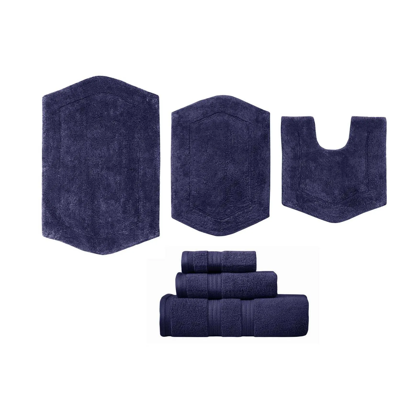 Waterford 6 Piece Set of Bath Rugs and Towels Collection