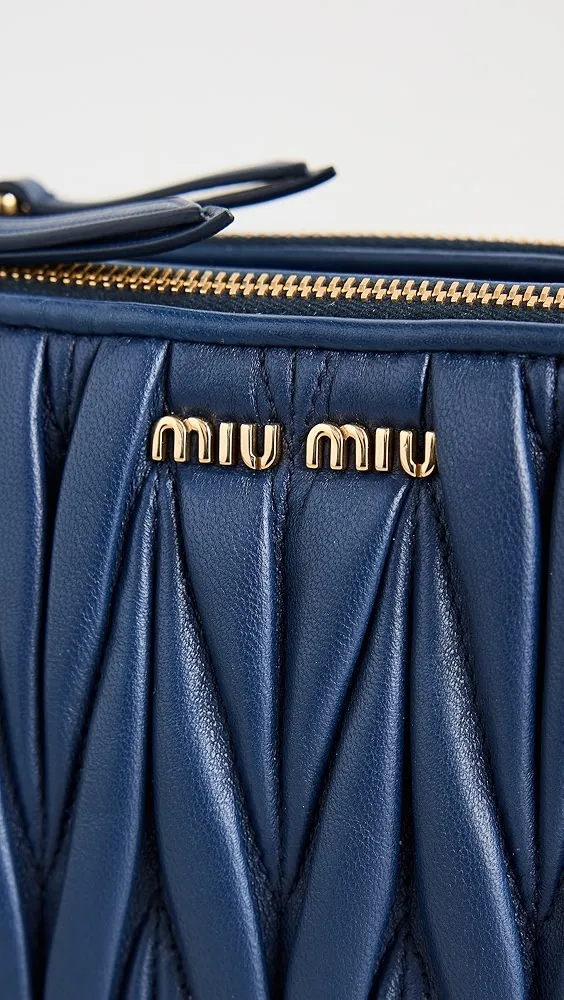 What Goes Around Comes Around   Miu Miu Navy Nappa Double Zip Crossbody 